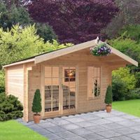 10X10 Cannock 28mm Tongue & Groove Timber Log Cabin With Felt Roof Tiles
