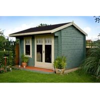 10X12 Marlborough 28mm Tongue & Groove Timber Log Cabin With Felt Roof Tiles With Assembly Service