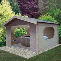 11X11 Bere 28mm Tongue & Groove Timber Log Cabin With Felt Roof Tiles With Assembly Service