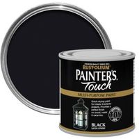 Rust-Oleum Painter's Touch Interior & Exterior Black Satin Multipurpose Paint 250ml