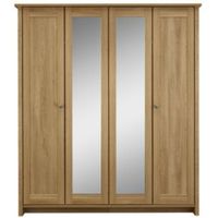 Manor Oak Effect 4 Door Wardrobe (H)1932mm (W)1697mm