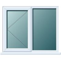 White PVCu LH Side Hung With Fixed Lite Window (H)970mm (W)905mm