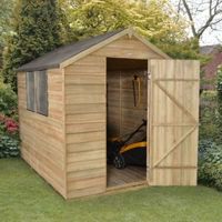 8X6 Apex Overlap Wooden Shed With Assembly Service Base Included - 5013053151273