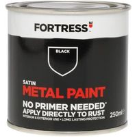 Fortress Black Satin Metal Paint 250 Ml