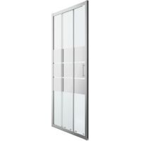 Cooke & Lewis Beloya 3 Panel Sliding Shower Door With Mirror Glass (W)900mm