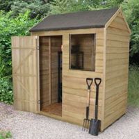 6X4 Reverse Apex Overlap Wooden Shed With Assembly Service Base Included