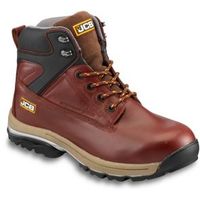 JCB Brown Full Grain Leather Steel Toe Cap Fast Track Boots Size 9