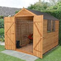 8X6 Forest Apex Overlap Wooden Shed With Assembly Service Base Included