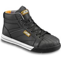 JCB Black Action Leather Steel Toe Cap Skid Skater Boots Size 9