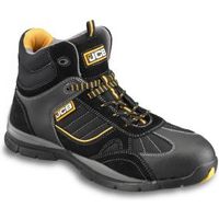 JCB Black Suede Leather & Mesh Steel Toe Cap Rock Hiker Boots Size 9