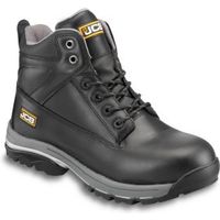 JCB Black Full Grain Leather Steel Toe Cap Workmax Boots Size 8