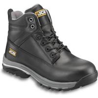 JCB Black Full Grain Leather Steel Toe Cap Workmax Boots Size 9