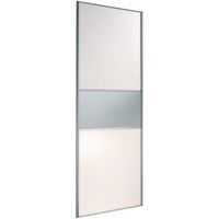 Fineline White Mirror Sliding Wardrobe Door (H)2220 Mm (W)914 Mm