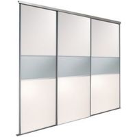 Fineline White Mirror Sliding Wardrobe Door Kit (H)2220 Mm (W)914 Mm Pack Of 3