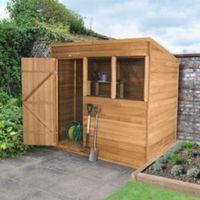 7X5 Pent Overlap Wooden Shed Base Included - 5013053151822
