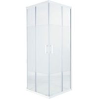 Cooke & Lewis Onega Square Shower Enclosure With Corner Entry Double Sliding Door & Frosted Effect Glass (W)760mm (D)760