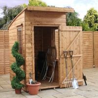 6X4 Aero Curved Roof Shiplap Wooden Shed Base Included