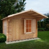 10X12 Hopton 28mm Tongue & Groove Timber Log Cabin With Felt Roof Tiles With Assembly Service