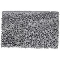 Cooke & Lewis Abava Silver Polyester Bath Mat (L)800mm (W)500mm