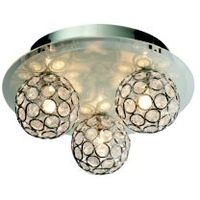 Chameleon Crystal Circle Colour Changing 3 Lamp Ceiling Light