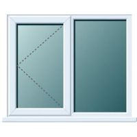 White PVCu LH Side Hung With Fixed Lite Window (H)1120mm (W)1190mm