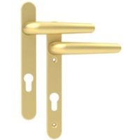 Gold Effect External Straight Lock Door Handle 1 Set