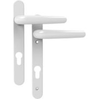 Gloss White External Straight Lock Door Handle 1 Set - 03656976