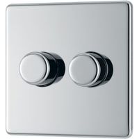 Colours 2-Way Double Polished Chrome Dimmer Switch