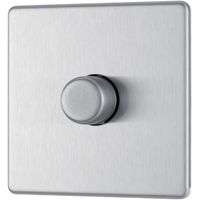 Colours 2-Way Single Brushed Steel Light Switch