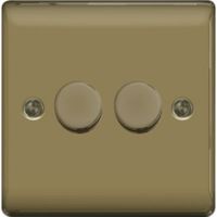 British General 2-Way Double Pearl Nickel Dimmer Switch