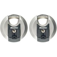 Master Lock Weather Tough Stainless Steel Keyed Discus Lock (W)70mm Pack Of 2