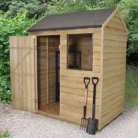 6X4 Reverse Apex Overlap Wooden Shed - 5013053152676