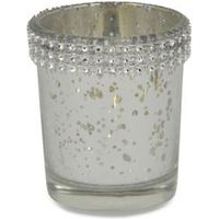 Silver Effect Gem Glass Decorative Jar