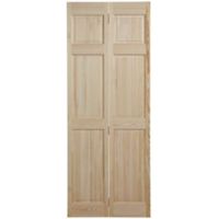 6 Panel Clear Pine Internal Bi-Fold Door (H)1981mm (W)686mm