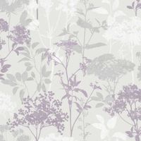 Fine Décor Meadow Mauve Floral Wallpaper
