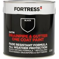 Fortress Black Satin Drainpipe & Gutter Paint 2.5L