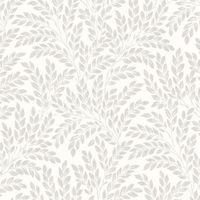 Fine Décor Jade Soft White Leaf Wallpaper