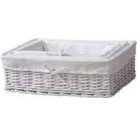 Form Nestable Lined White Willow Storage Box Pack Of 3