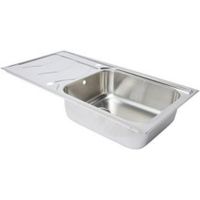 Cooke & Lewis Buckland 1 Bowl Polished Stainless Steel Sink & Drainer