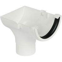 Floplast Half Round Gutter Stop End Outlet (Dia)112 Mm White