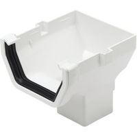 Floplast Square Gutter Stop End Outlet (W)114 Mm White
