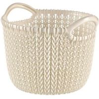 Curver Knit Collection Oasis White 3L Plastic Storage Basket - 3253923701005