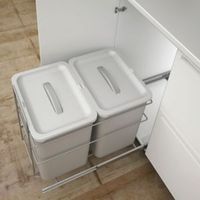 IT Kitchens 400 Mm Integrated Base Mount Pull-Out Kitchen Bins 32L