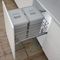 IT Kitchens Grey 500mm Integrated Pull-Out Kitchen Bins 48L