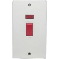 Propower 45A Double Pole White Switch With Neon