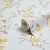 K2 Lucy Duck Egg & Yellow Floral Wallpaper