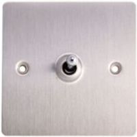Holder 10A 2-Way Single Brushed Steel Toggle Switch