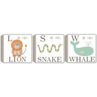 Lion Snake & Whale Pastel Shades Box Art Set (W)20cm (H)20cm