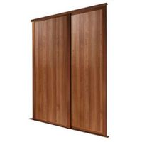 Natural Walnut Effect Sliding Wardrobe Door (H)2223 Mm (W)610 Mm Pack Of 2