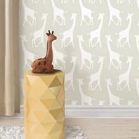 Wallpops Savannah Soiree Giraffe Taupe Peel & Stick Wallpaper (L)5.5m (W)52cm